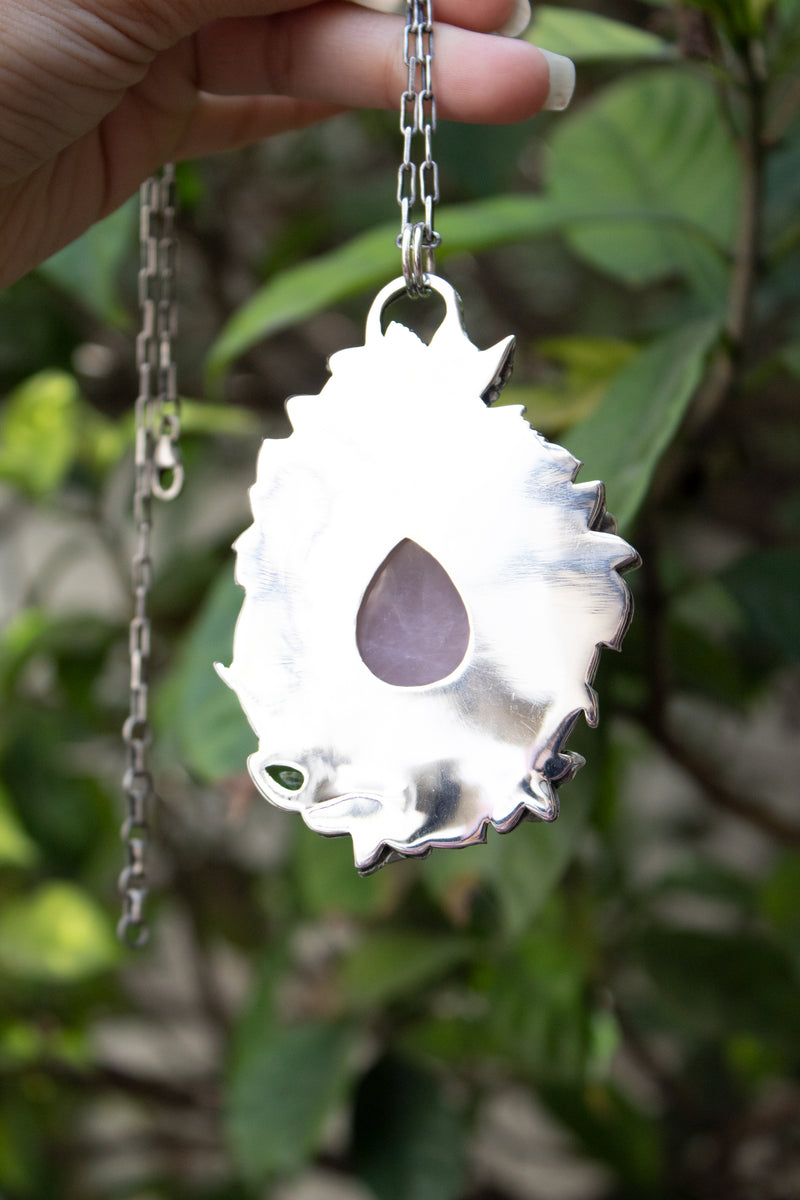 Garden of Quiet Bloom: Rose Quartz Pendant, AP- 7805