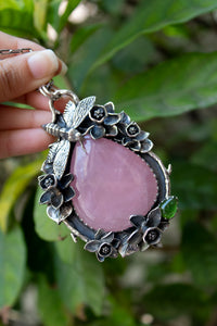 Garden of Quiet Bloom: Rose Quartz Pendant, AP- 7805