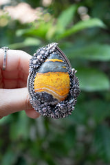 Golden Sunfield: Bumble Bee Jasper Ring, AR-7812
