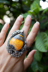 Golden Sunfield: Bumble Bee Jasper Ring, AR-7812