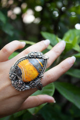Golden Sunfield: Bumble Bee Jasper Ring, AR-7812