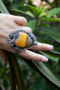 Golden Sunfield: Bumble Bee Jasper Ring, AR-7812