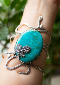 Turquoise Cuff Bracelet, Snake Cuff, AB-6656