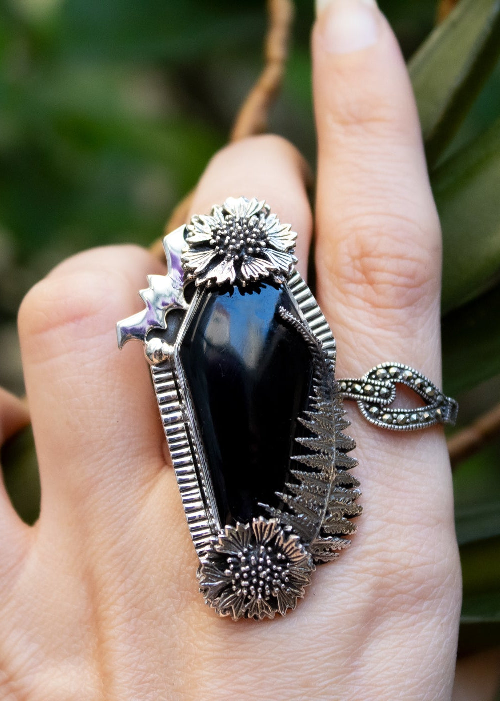 Coffin Black Onyx Ring, AR-7027