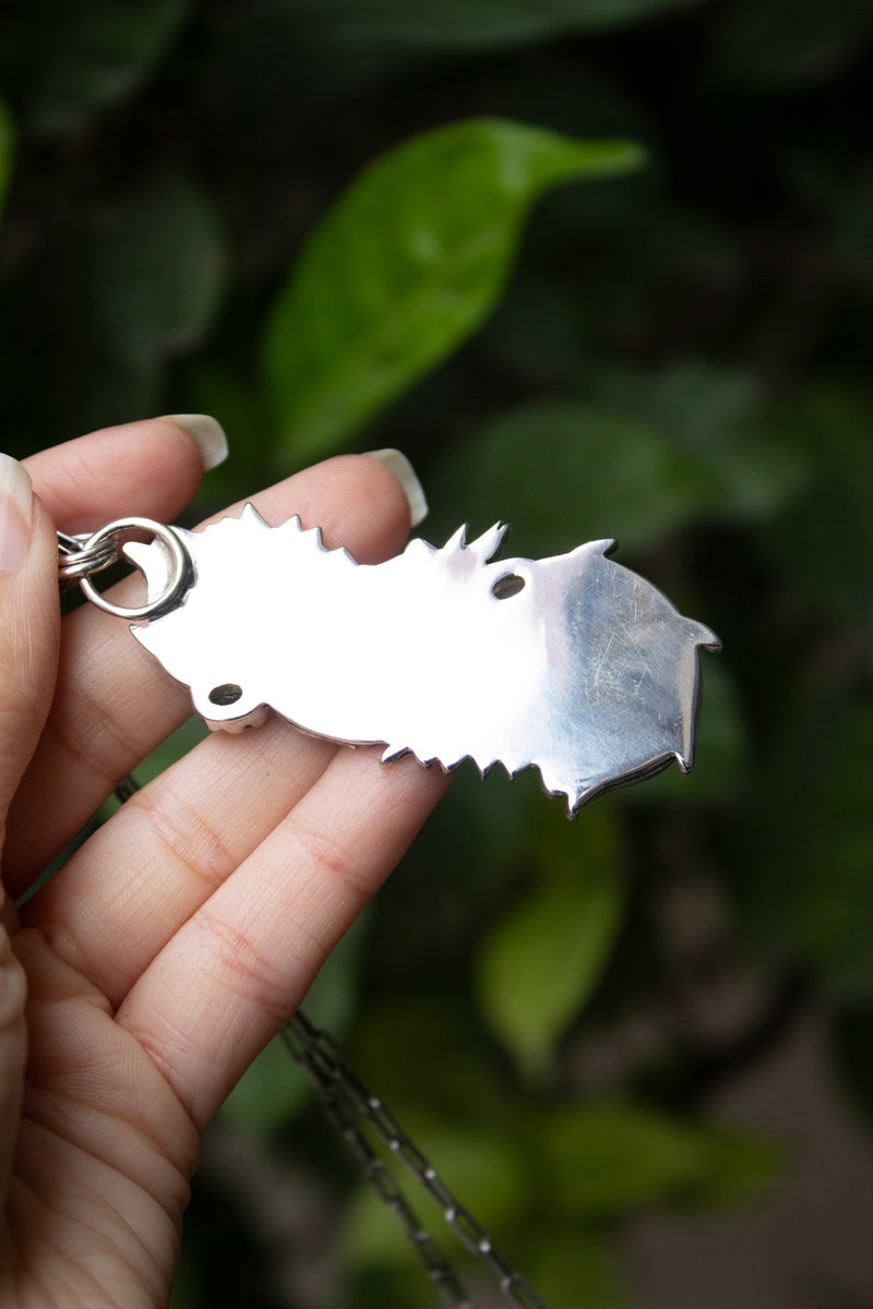 Forest Omen Crow Pendant- Green Tourmaline & Moonstone AP-7790