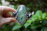 Blossoming Elegance: Prehnite Cuff Bracelet, AB-7028