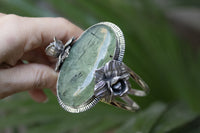 Blossoming Elegance: Prehnite Cuff Bracelet, AB-7028