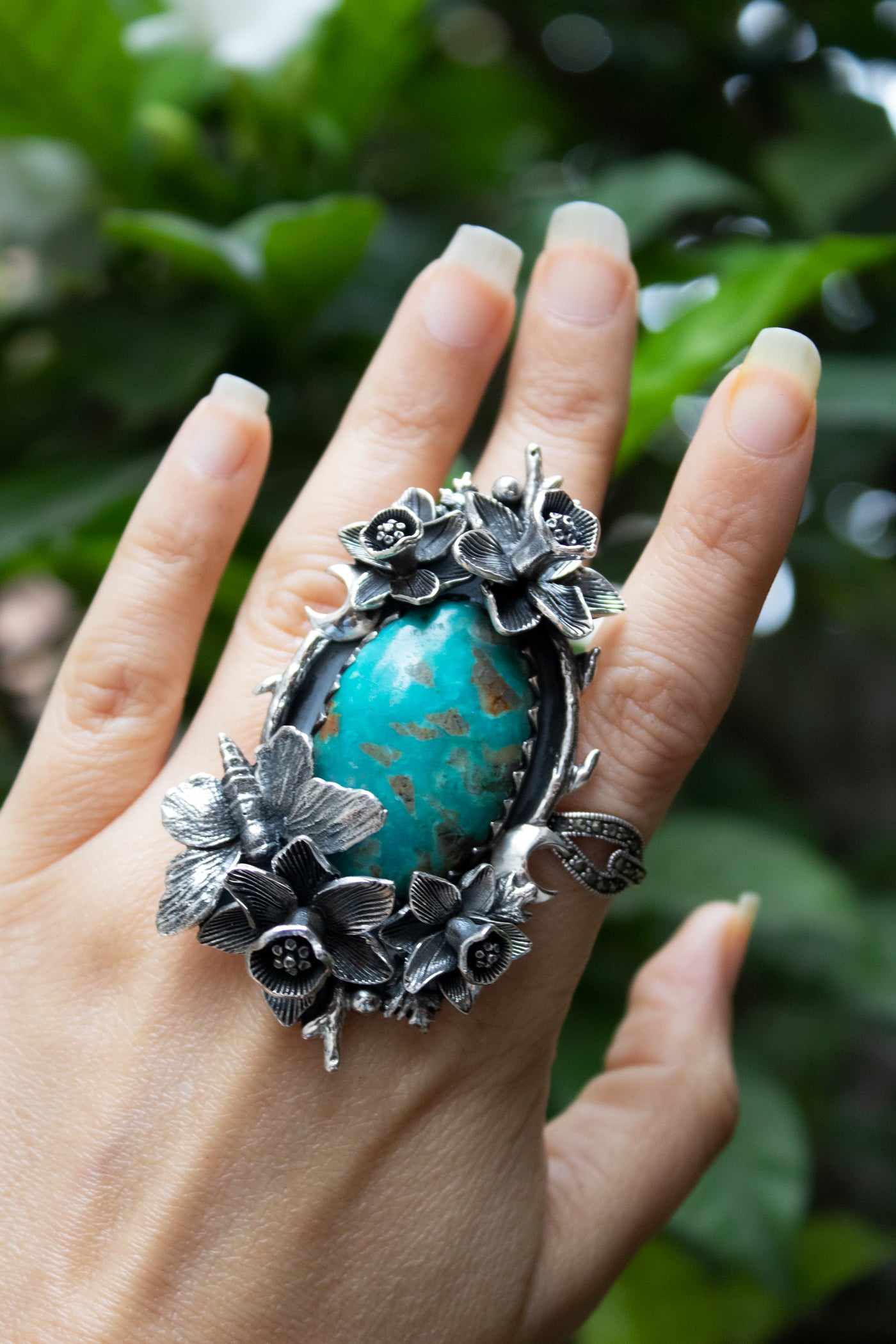 Verdant Bloom Relic: Arizona Turquoise Ring, AR-7799