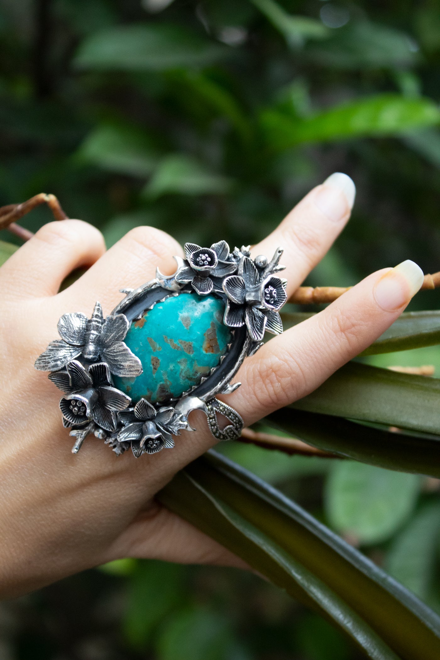 Verdant Bloom Relic: Arizona Turquoise Ring, AR-7799