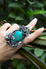 Verdant Bloom Relic: Arizona Turquoise Ring, AR-7799