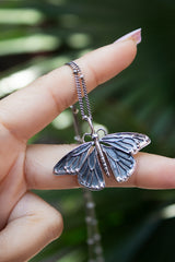 Metamorphosis Butterfly Silver Necklace, AP- 7379