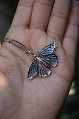 Metamorphosis Butterfly Silver Necklace, AP- 7379