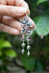 Wildflower Ember Drops: Pink Tourmaline Earring, AE-7814