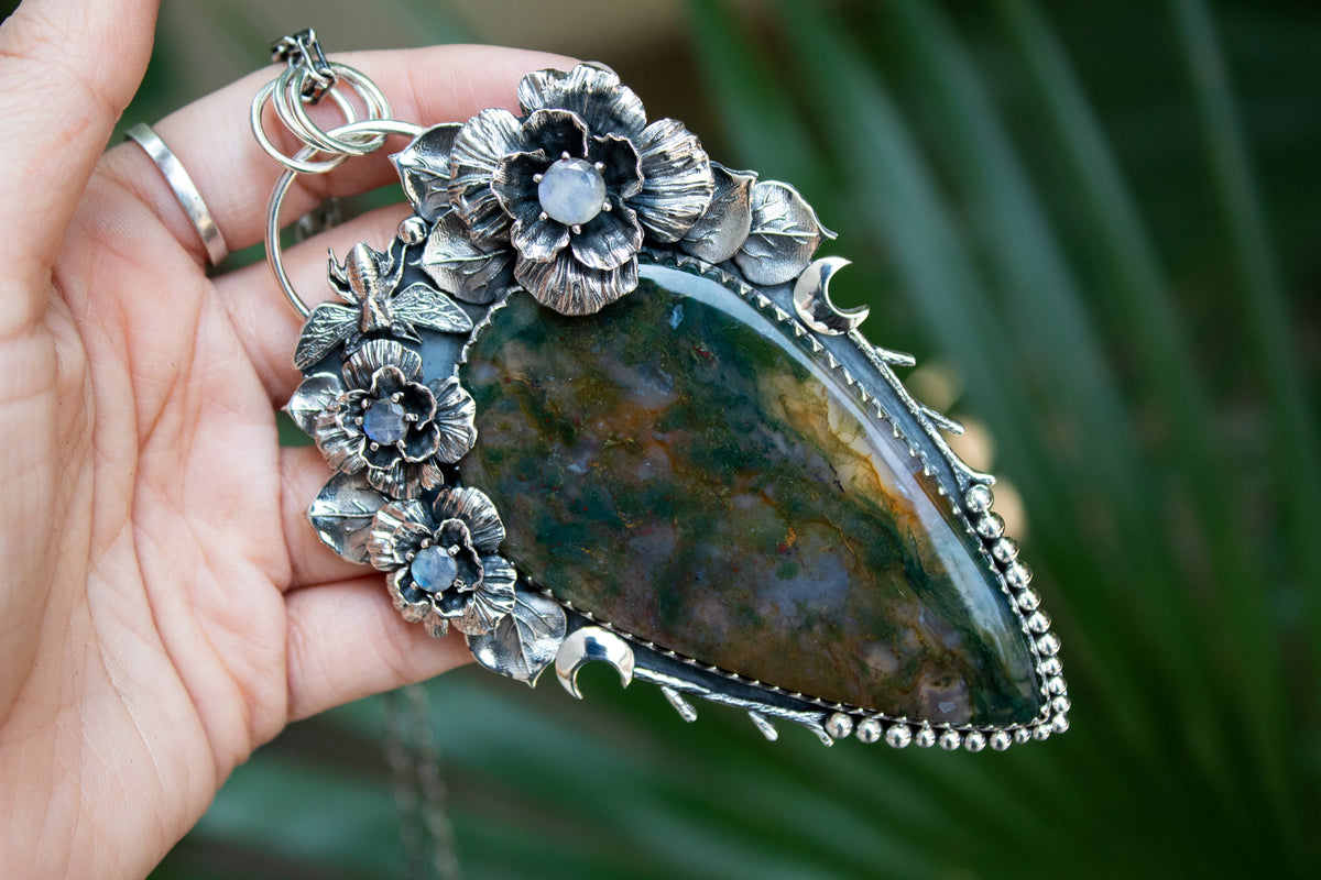 Whispering Forest: Moss Agate Pendant, AP- 6991