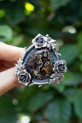 Veil of Shadows - Agua Nueva Agate Ring, AR-7628