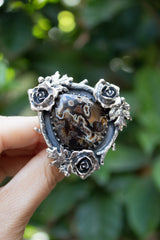Veil of Shadows - Agua Nueva Agate Ring, AR-7628