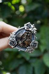 Veil of Shadows - Agua Nueva Agate Ring, AR-7628