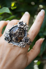 Veil of Shadows - Agua Nueva Agate Ring, AR-7628