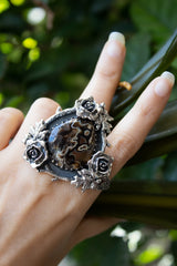Veil of Shadows - Agua Nueva Agate Ring, AR-7628