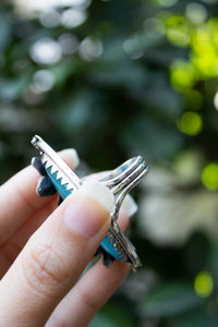 Blossom of Serenity: Smithsonite & Green Tourmaline Ring, AR-7428