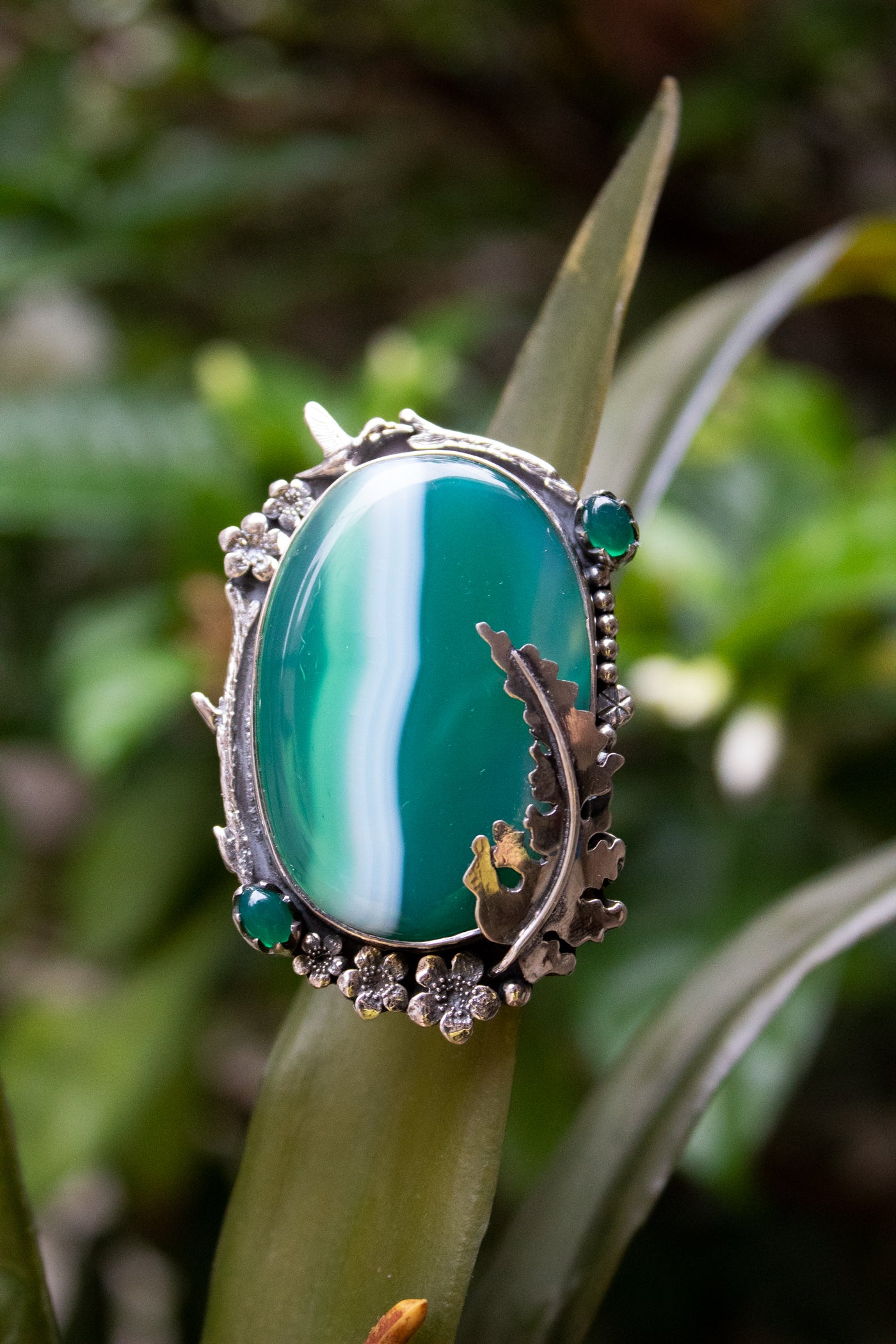 Bague Ceintur e Onyx Vert ou Agate Verte AR 6697 Its Ambra