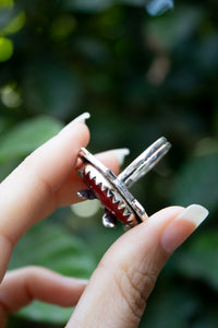 Fiery Blossom: Carnelian & Ethiopian Opal Ring, AR-7432