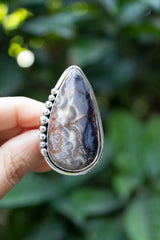 Earth’s Poetry: Crazy Lace Agate Ring, AR- 7408