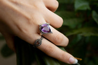 Natural Amethyst Ring, Sterling Silver, February Birthstone SKU 6067