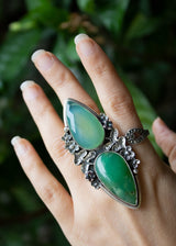 Aqua Chalcedony & Chrysoprase Ring, AR-6682