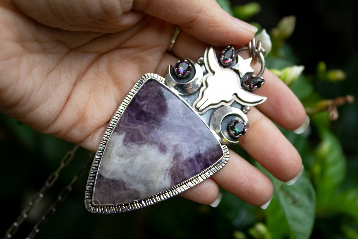 Amethyst Lace Pendant with Cattle AP-6755