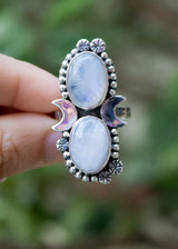 Moonstone Ring with Half Moon, AR- 6687