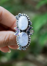 Moonstone Ring with Half Moon, AR- 6687