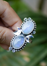 Moonstone Ring with Half Moon, AR- 6687