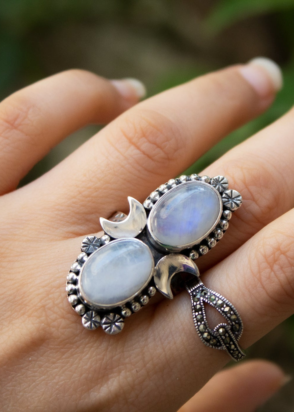 Moonstone Ring with Half Moon, AR- 6687