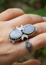 Moonstone Ring with Half Moon, AR- 6687