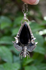 Collier pendentif mauvais œil en onyx noir, pendentif bonne chance, AP-6531