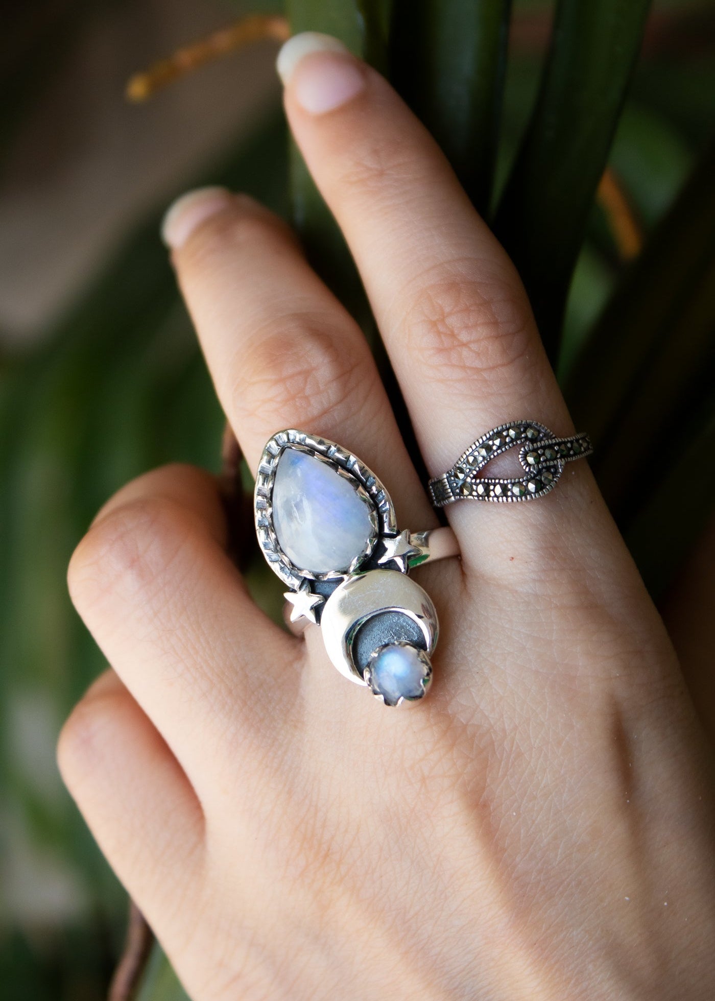 Dainty Moonstone Celestial Ring AR-6747