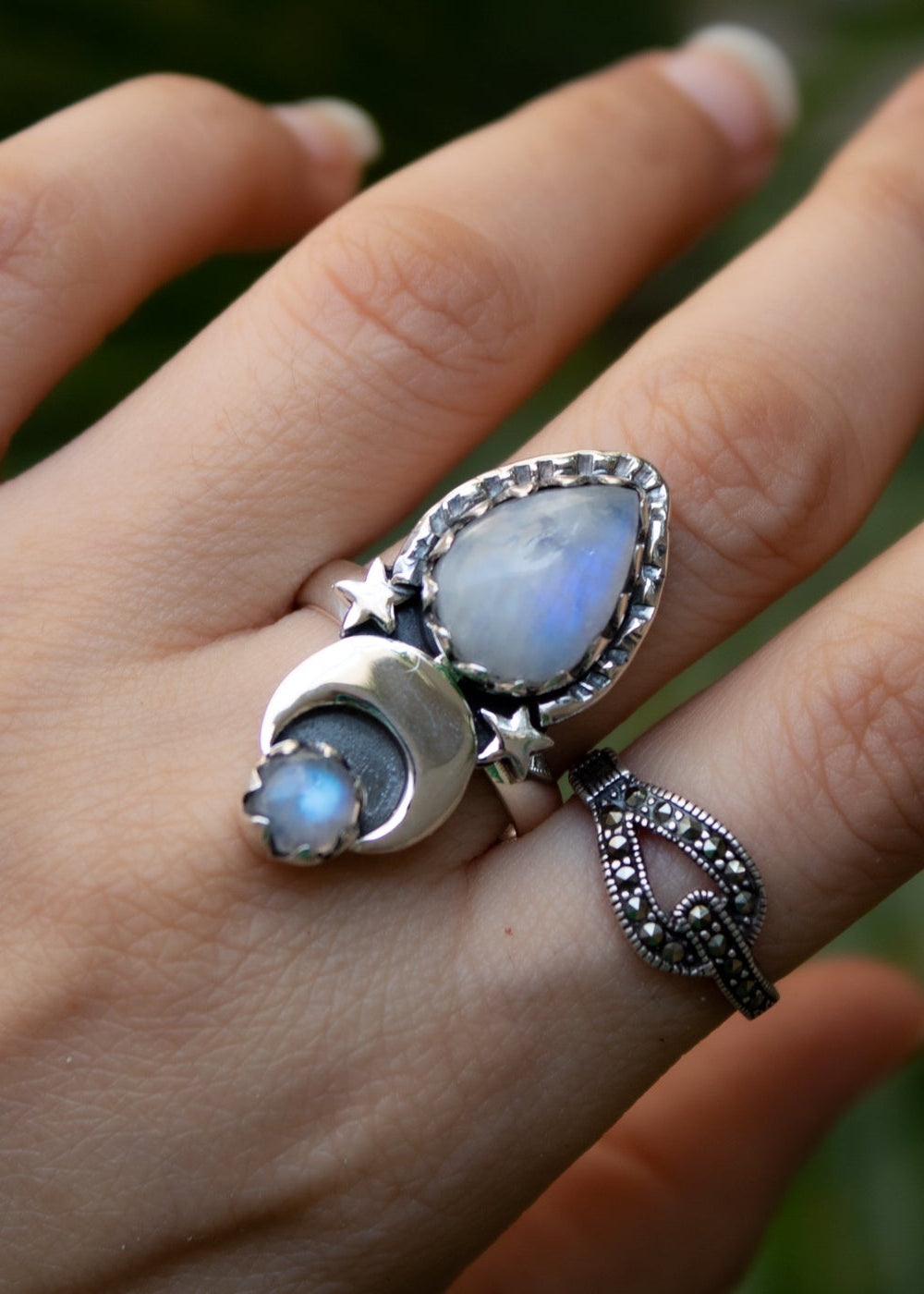 Dainty Moonstone Celestial Ring AR-6747