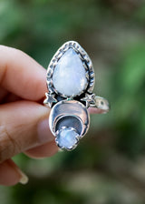 Anillo celestial de piedra lunar delicada AR-6747