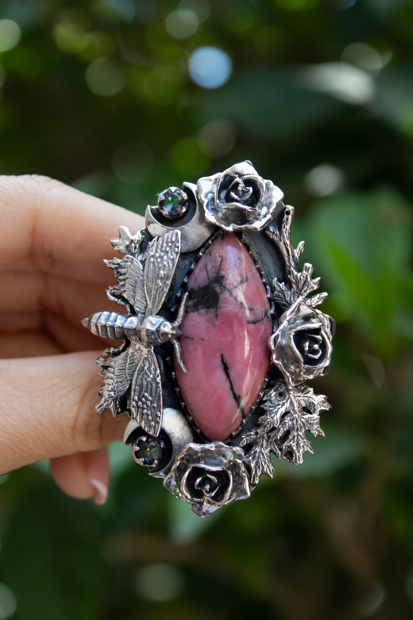 Wild Rose: Rhodonite & Mystic Topaz Ring, AR- 7441 – Ambra Jewels