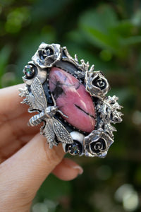 Wild Rose: Rhodonite & Mystic Topaz Ring, AR- 7441