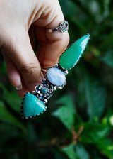 Chrysoprase, Moonstone & Turquoise Ring, AR-6684