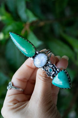 Chrysoprase, Moonstone & Turquoise Ring, AR-6684