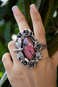 Wild Rose: Rhodonite & Mystic Topaz Ring, AR- 7441