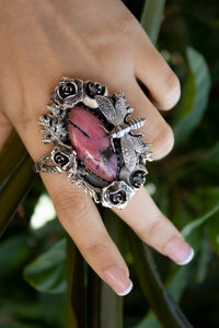 Wild Rose: Rhodonite & Mystic Topaz Ring, AR- 7441