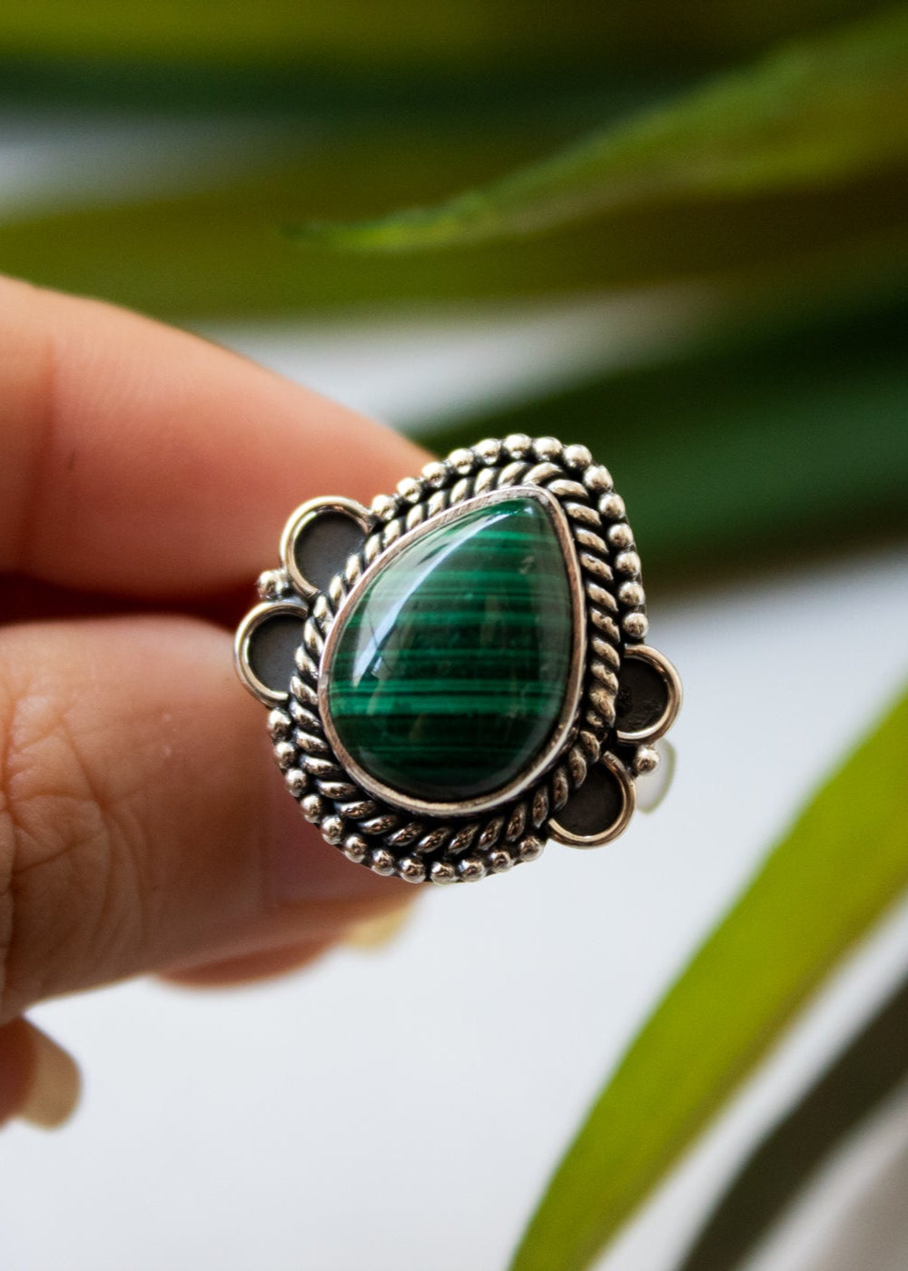 Malachite Dainty Ring, AR-6706