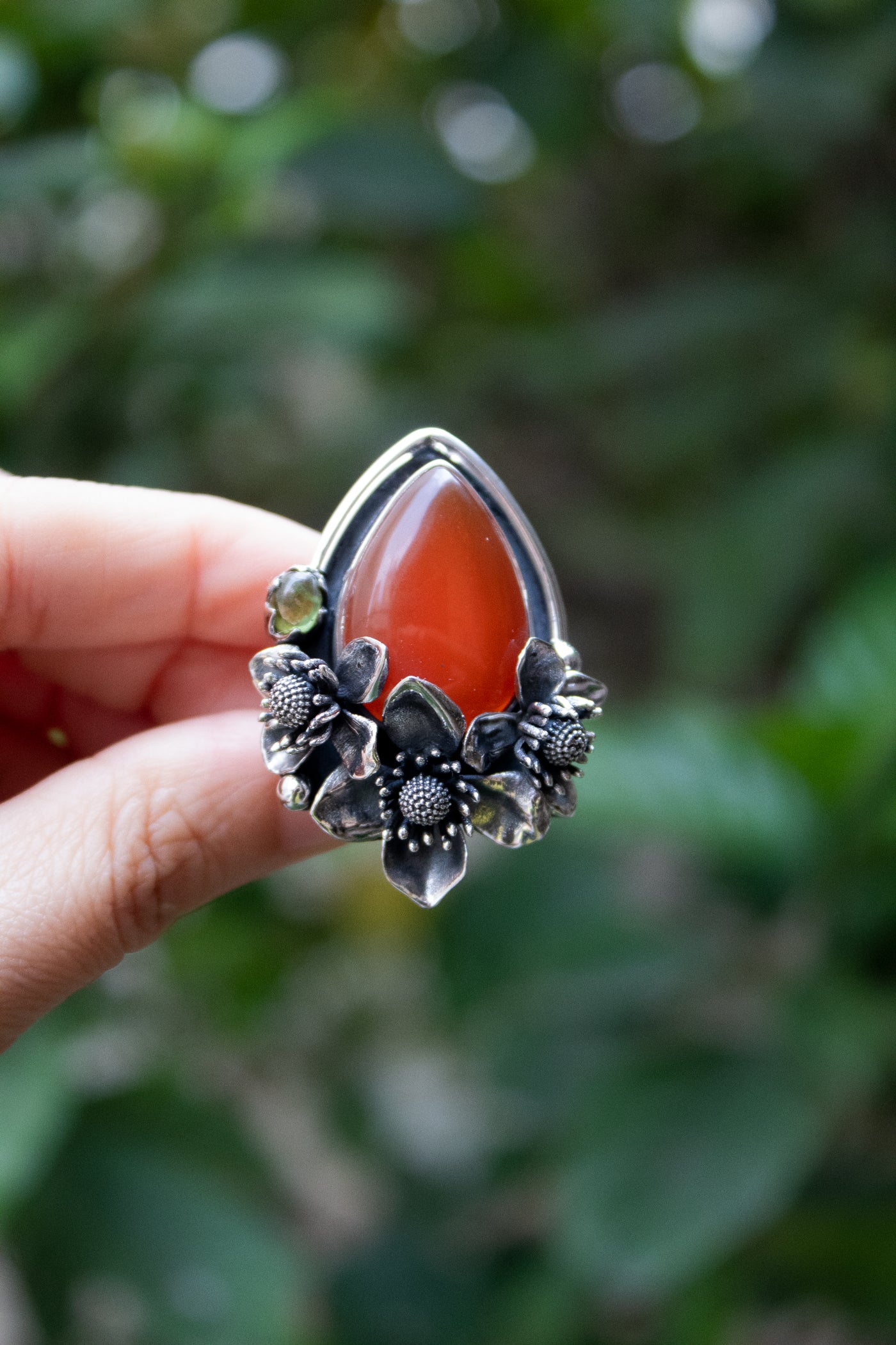 Scarlet Serenity — Carnelian Ring, AR-7476