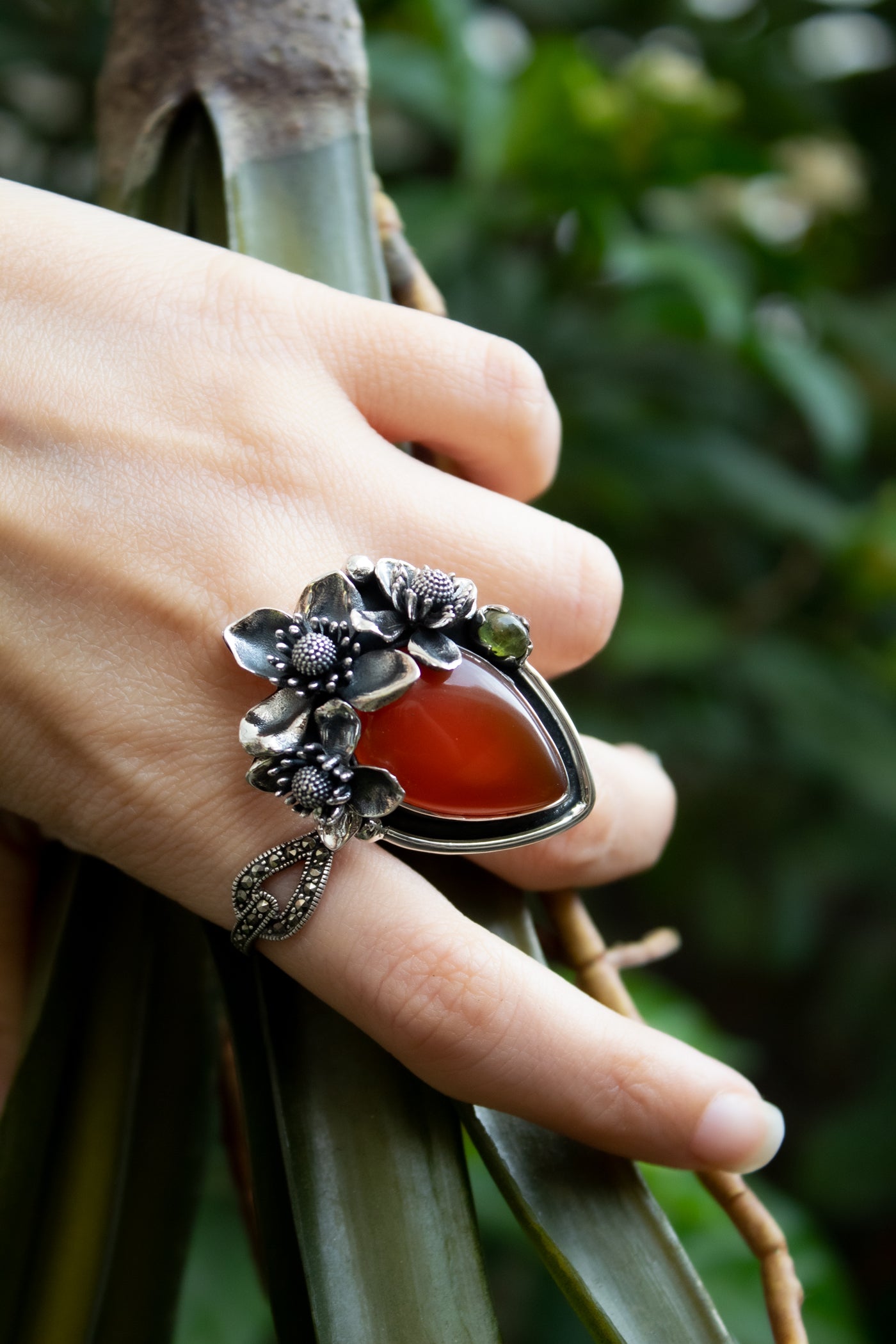 Scarlet Serenity — Carnelian Ring, AR-7476