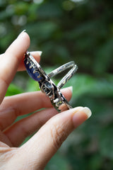 Wild Rosarium — Tanzanite & Green Tourmaline Botanical Ring, AR-7471