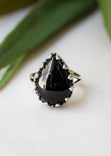 Black Onyx Ring, Dainty Promise Ring, AR-6831